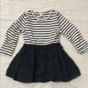 Crewcuts Striped Dress with Plaid Skirt